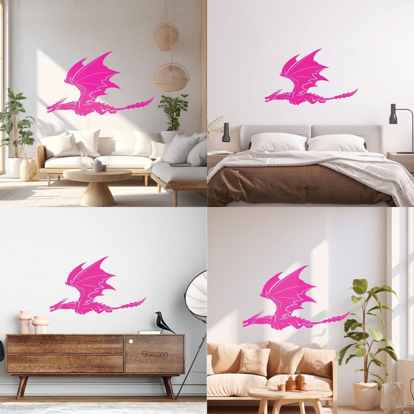Vinyl Art Sticker Dragon Flying Fantasy Monsters Removable Without Leaving Glue