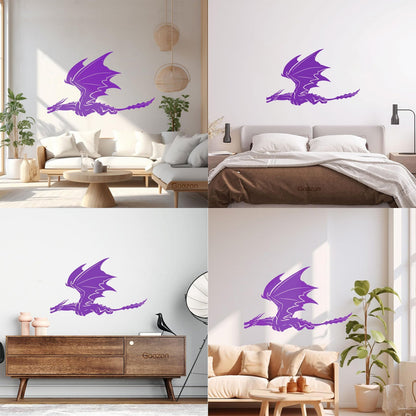 Vinyl Art Sticker Dragon Flying Fantasy Monsters Removable Without Leaving Glue