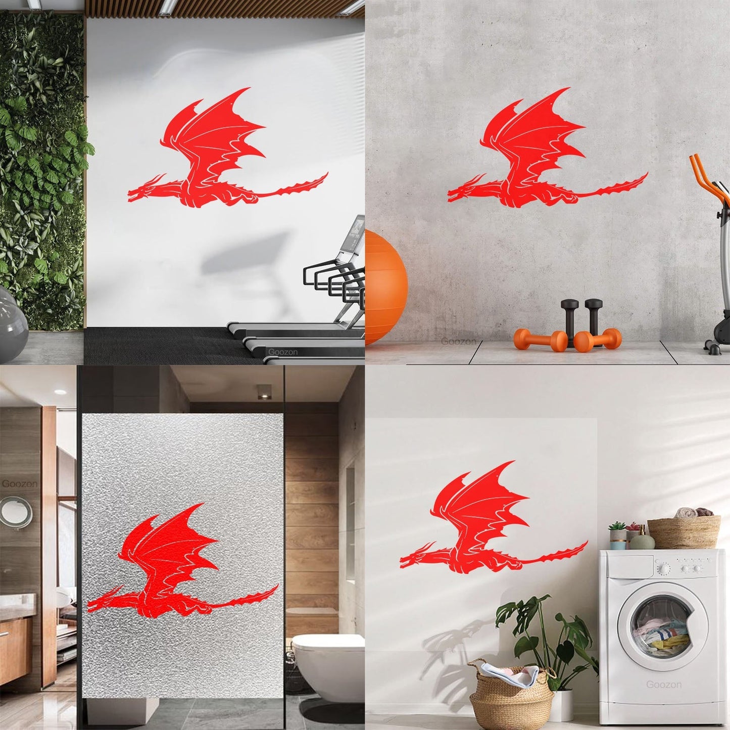Vinyl Art Sticker Dragon Flying Fantasy Monsters Removable Without Leaving Glue
