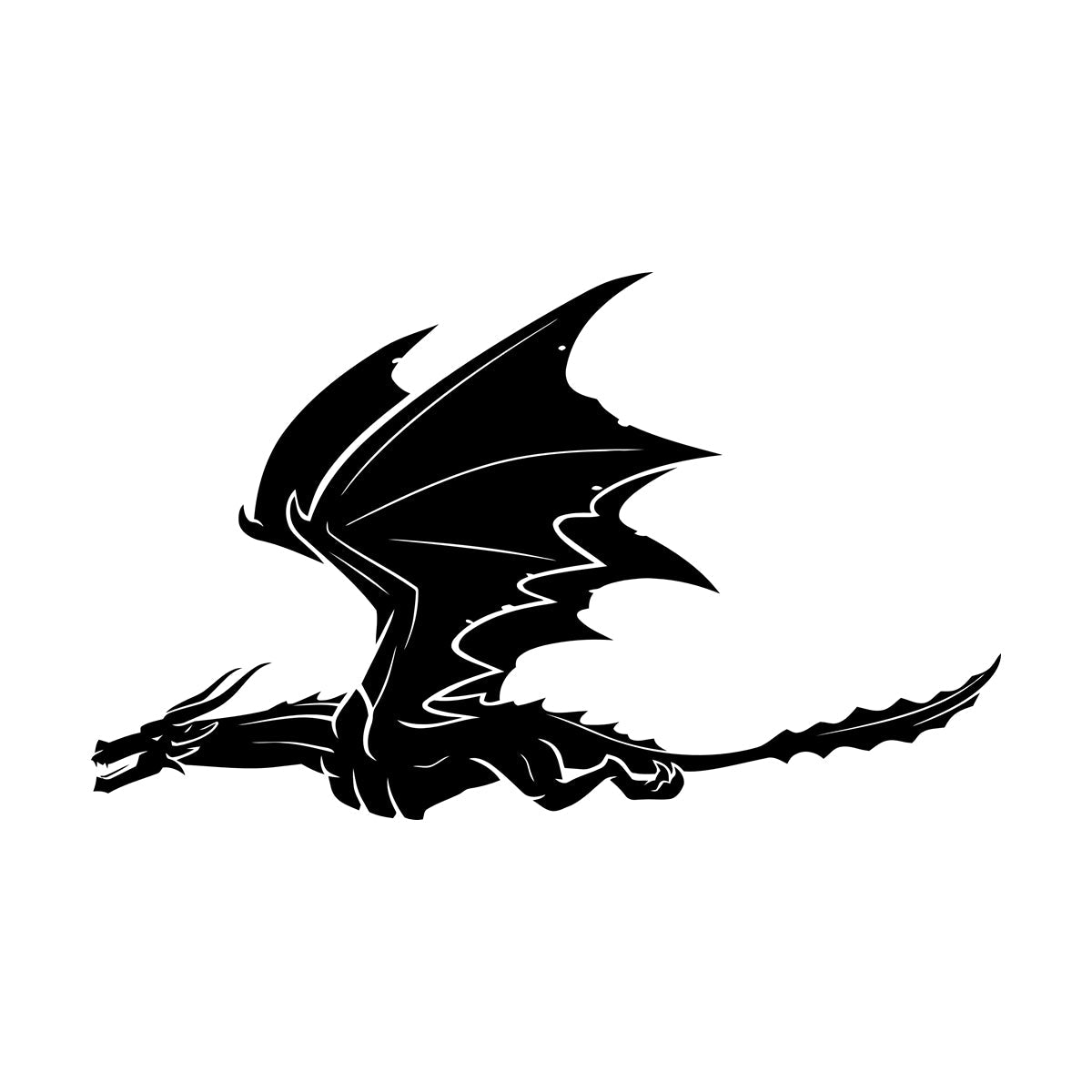 Vinyl Art Sticker Dragon Flying Fantasy Monsters Removable Without Leaving Glue