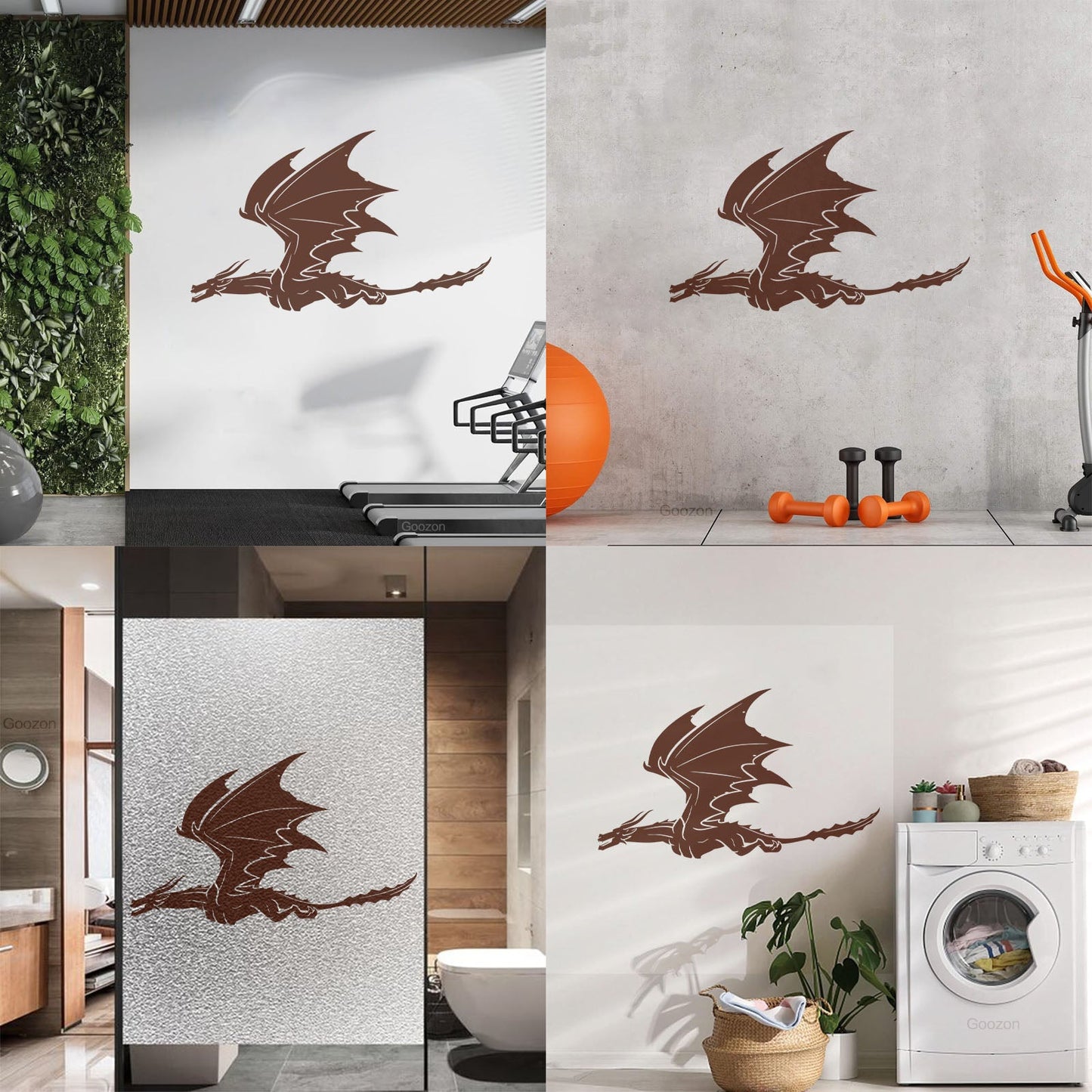 Vinyl Art Sticker Dragon Flying Fantasy Monsters Removable Without Leaving Glue