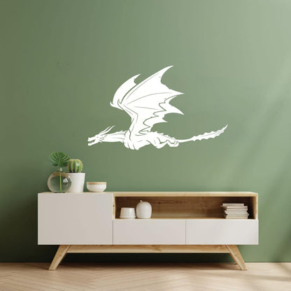 Vinyl Art Sticker Dragon Flying Fantasy Monsters Removable Without Leaving Glue