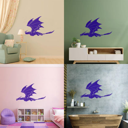Vinyl Art Sticker Dragon Flying Fantasy Monsters Removable Without Leaving Glue