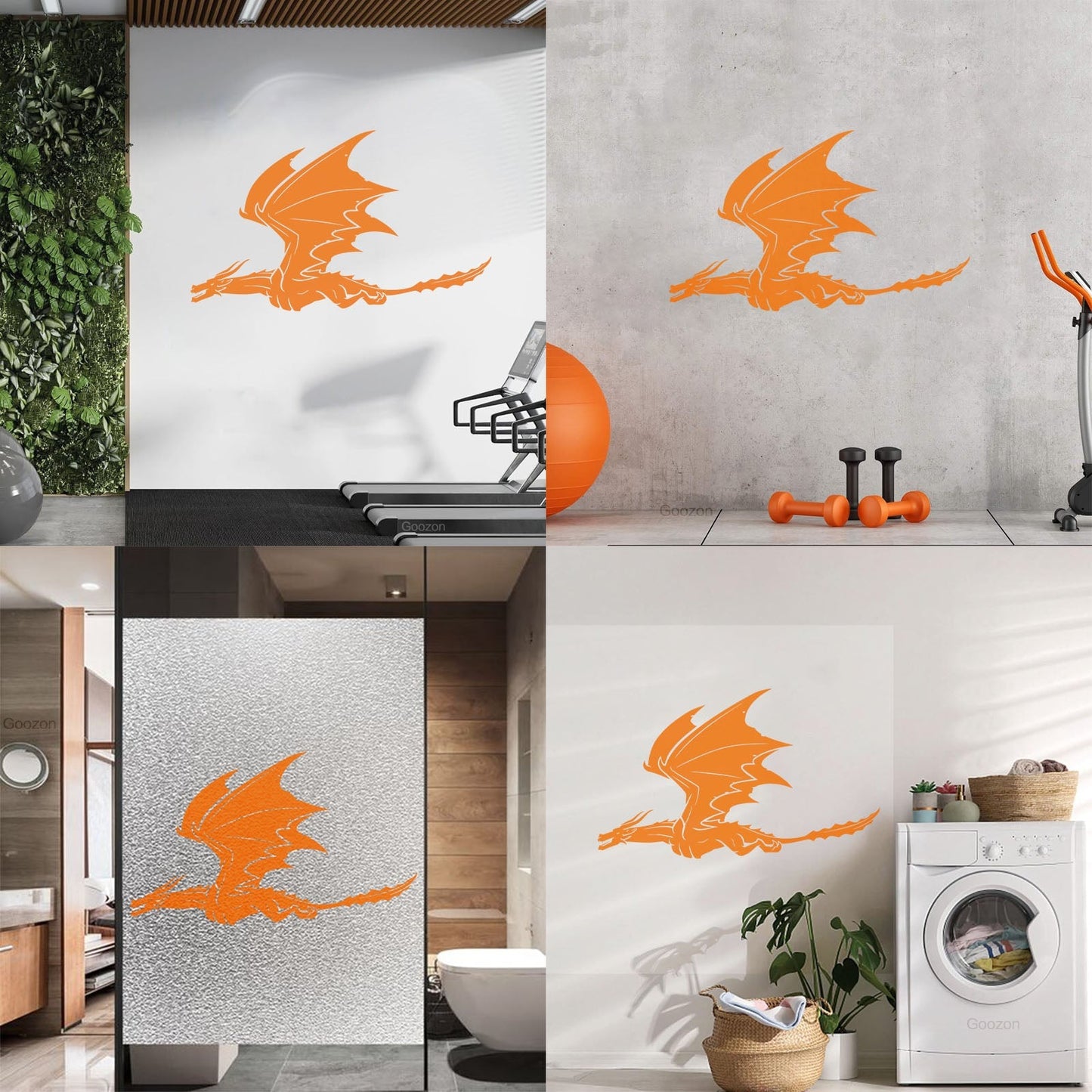 Vinyl Art Sticker Dragon Flying Fantasy Monsters Removable Without Leaving Glue