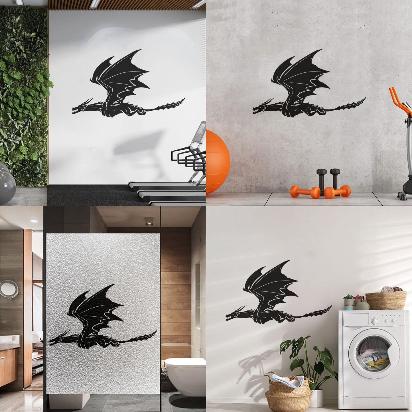Vinyl Art Sticker Dragon Flying Fantasy Monsters Removable Without Leaving Glue