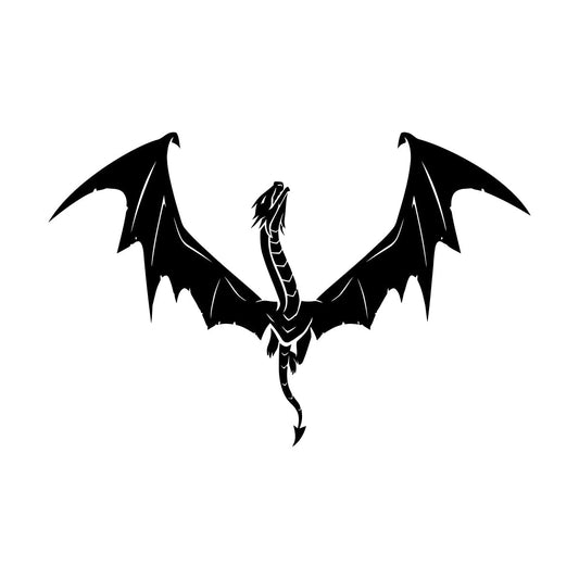 Engraving Stickers Dragon Flying Wings Fantasy Magical Animal Self Adhesive