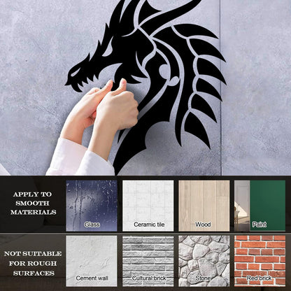 Lettering Decals Dragon Head Myth Mythological Fantasy Beast Do Not Damage The Wall Surface
