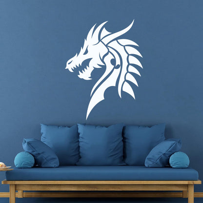 Lettering Decals Dragon Head Myth Mythological Fantasy Beast Do Not Damage The Wall Surface