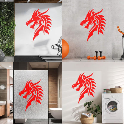 Lettering Decals Dragon Head Myth Mythological Fantasy Beast Do Not Damage The Wall Surface