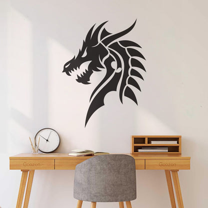 Lettering Decals Dragon Head Myth Mythological Fantasy Beast Do Not Damage The Wall Surface