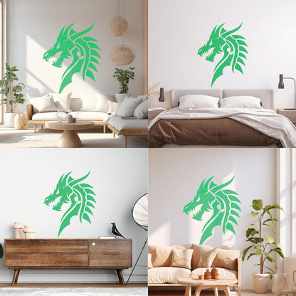 Lettering Decals Dragon Head Myth Mythological Fantasy Beast Do Not Damage The Wall Surface