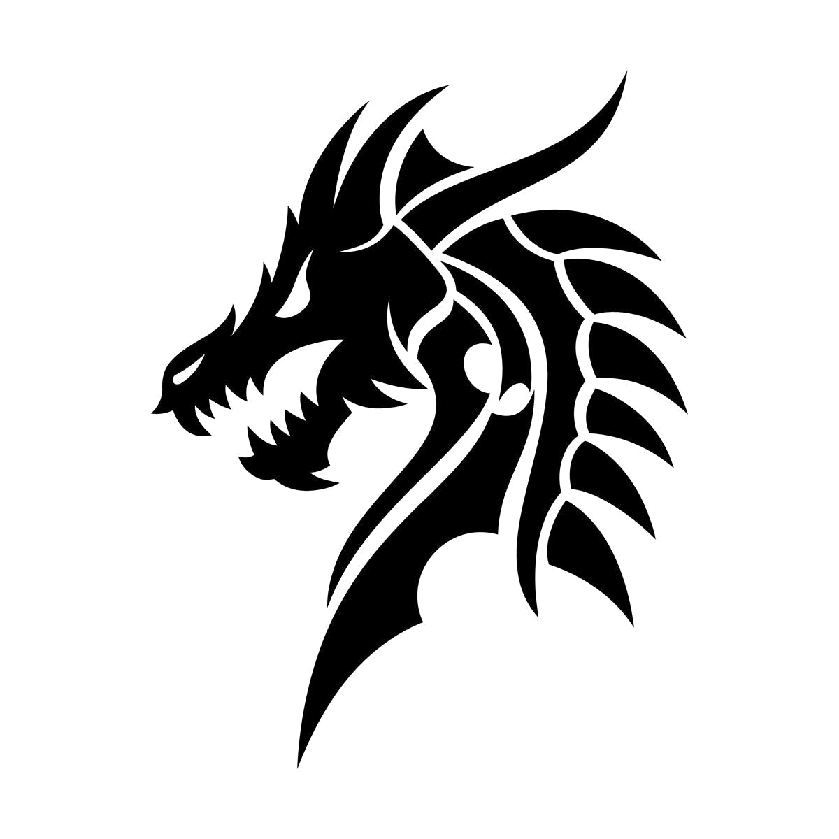 Lettering Decals Dragon Head Myth Mythological Fantasy Beast Do Not Damage The Wall Surface