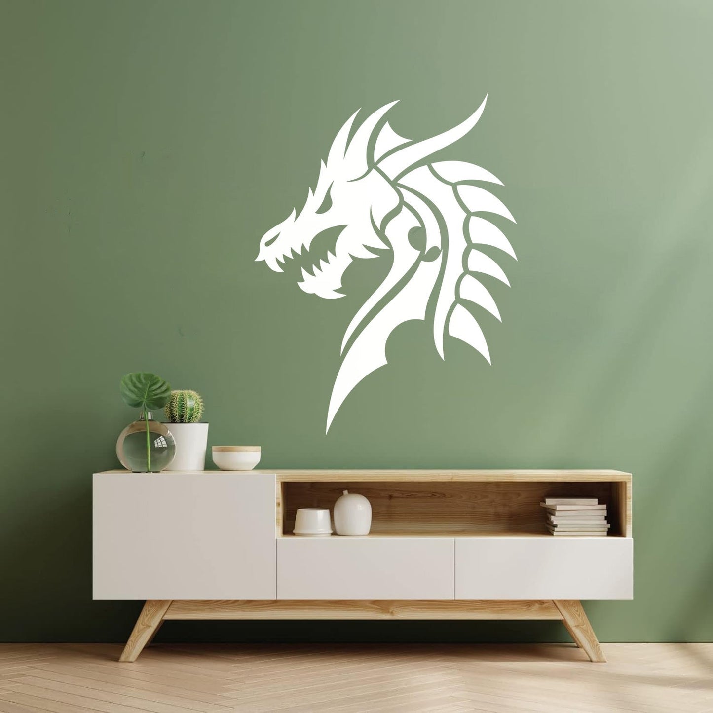 Lettering Decals Dragon Head Myth Mythological Fantasy Beast Do Not Damage The Wall Surface