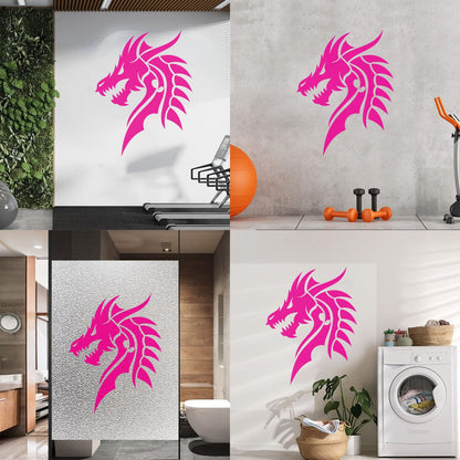 Lettering Decals Dragon Head Myth Mythological Fantasy Beast Do Not Damage The Wall Surface