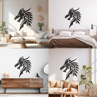 Lettering Decals Dragon Head Myth Mythological Fantasy Beast Do Not Damage The Wall Surface