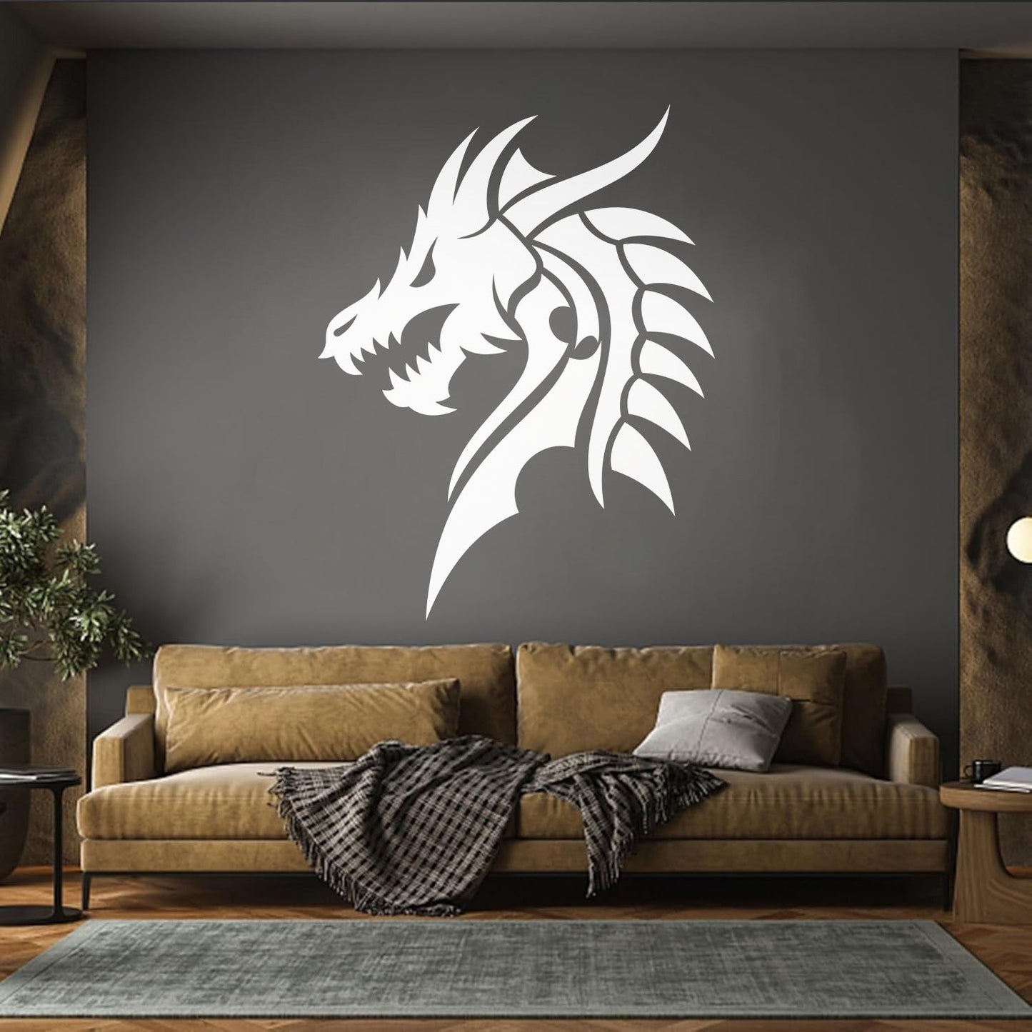 Lettering Decals Dragon Head Myth Mythological Fantasy Beast Do Not Damage The Wall Surface