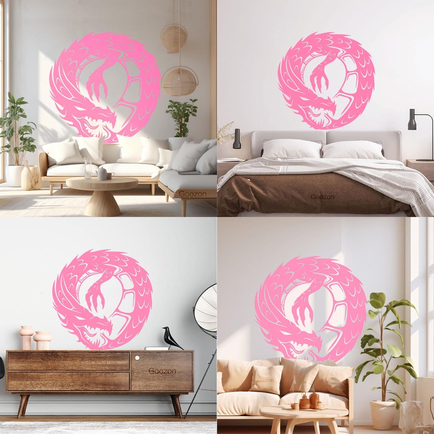 Wall Decals Pvc Dragon Infinity Fantasy Mythical Creature Kids Multi Color Selection