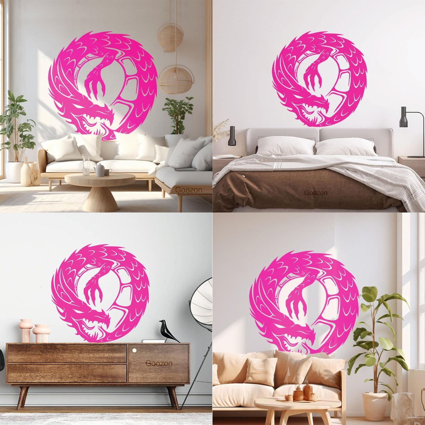 Wall Decals Pvc Dragon Infinity Fantasy Mythical Creature Kids Multi Color Selection