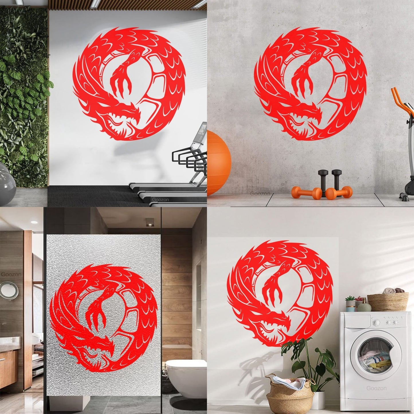 Wall Decals Pvc Dragon Infinity Fantasy Mythical Creature Kids Multi Color Selection