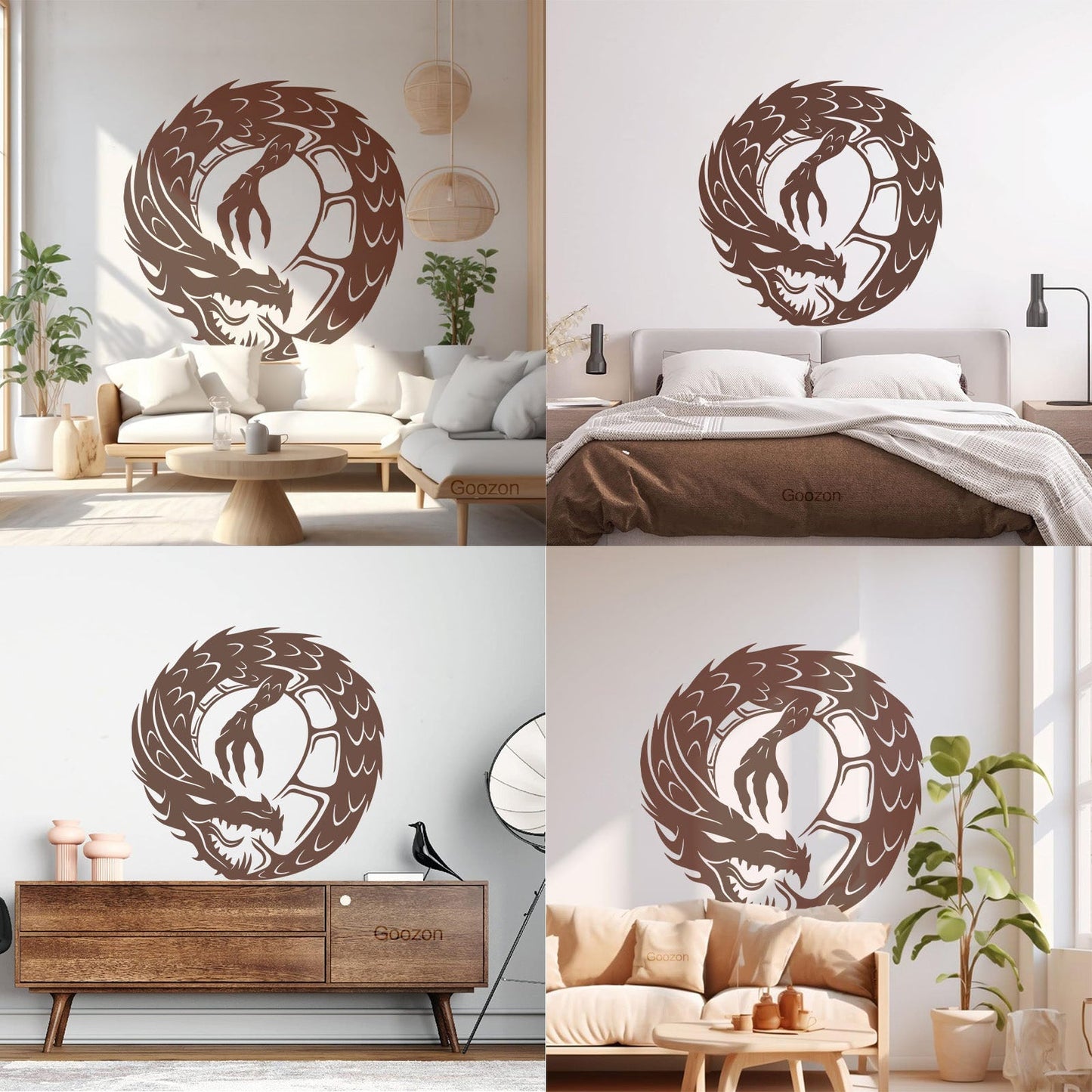 Wall Decals Pvc Dragon Infinity Fantasy Mythical Creature Kids Multi Color Selection