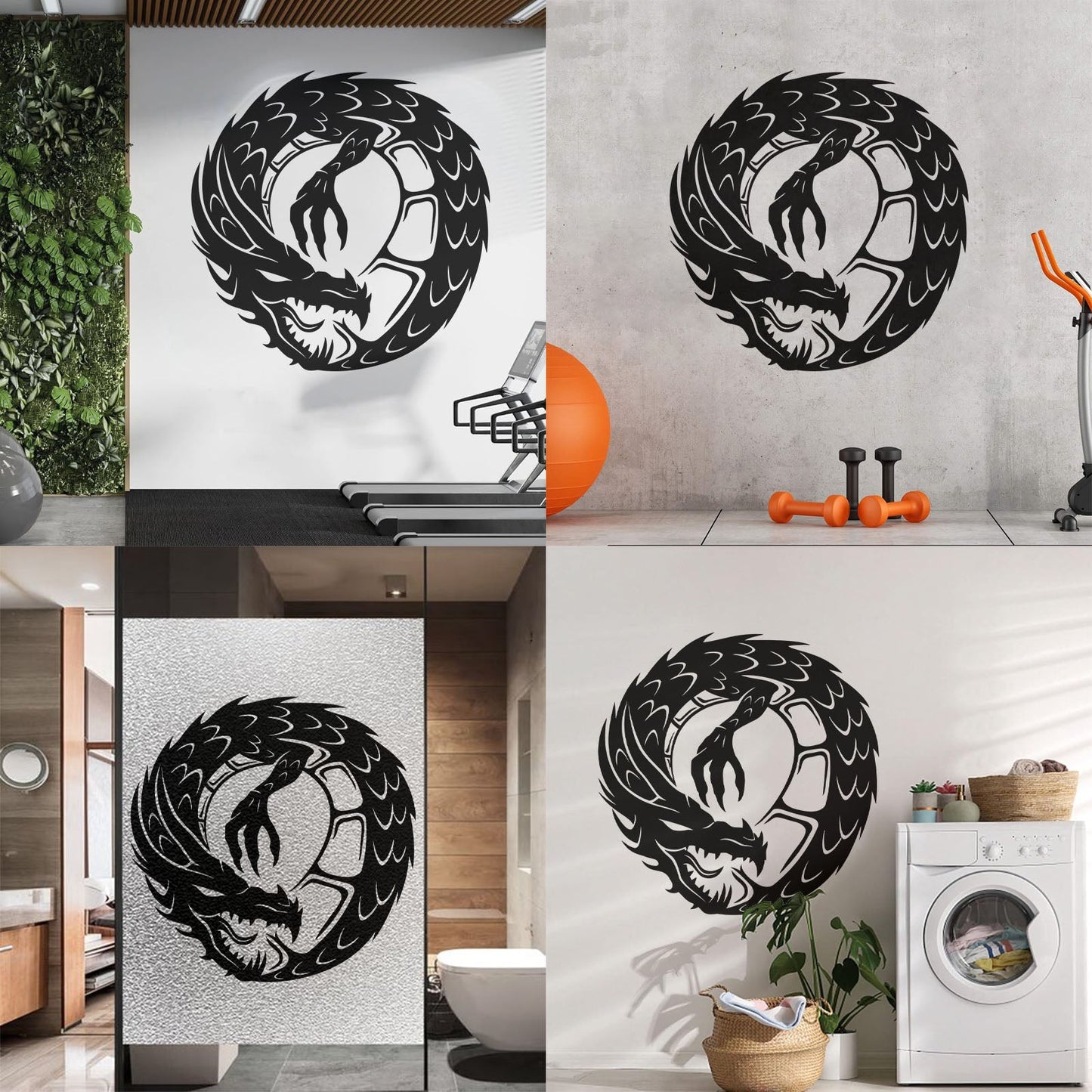 Wall Decals Pvc Dragon Infinity Fantasy Mythical Creature Kids Multi Color Selection