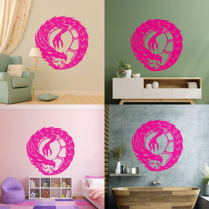 Wall Decals Pvc Dragon Infinity Fantasy Mythical Creature Kids Multi Color Selection
