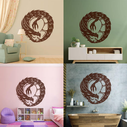 Wall Decals Pvc Dragon Infinity Fantasy Mythical Creature Kids Multi Color Selection