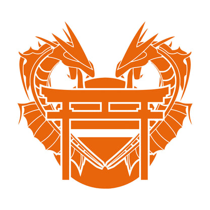 Dragon Japanese Gate Oriental Fantasy Myth Asian Lettering Stickers Equipped With Transfer Film Kit