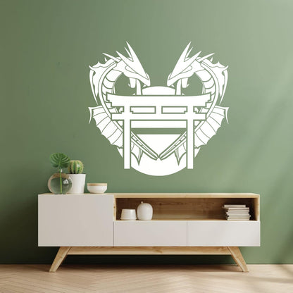 Dragon Japanese Gate Oriental Fantasy Myth Asian Lettering Stickers Equipped With Transfer Film Kit