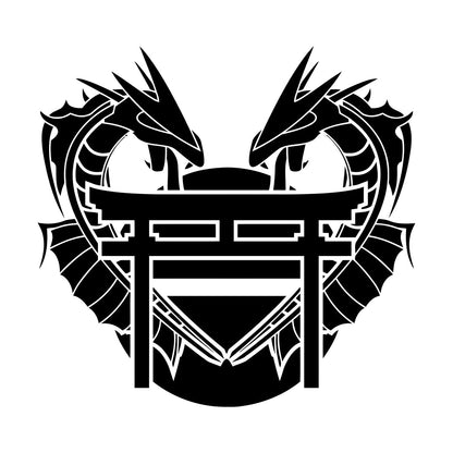 Dragon Japanese Gate Oriental Fantasy Myth Asian Lettering Stickers Equipped With Transfer Film Kit