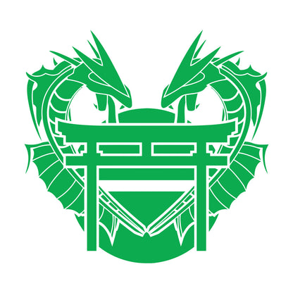 Dragon Japanese Gate Oriental Fantasy Myth Asian Lettering Stickers Equipped With Transfer Film Kit