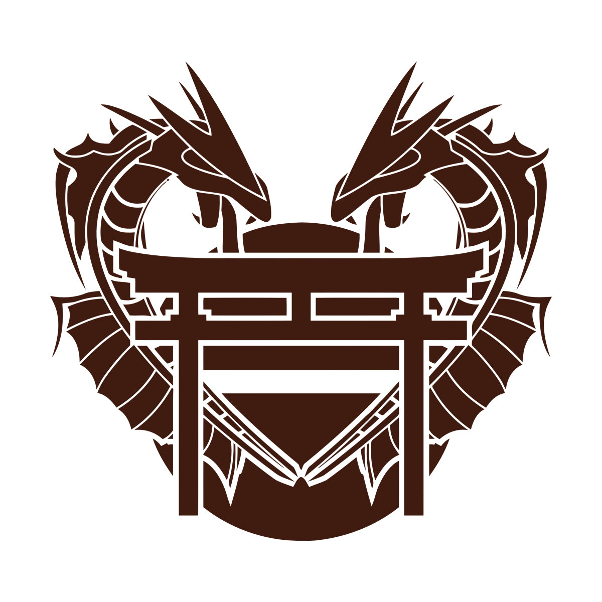 Dragon Japanese Gate Oriental Fantasy Myth Asian Lettering Stickers Equipped With Transfer Film Kit