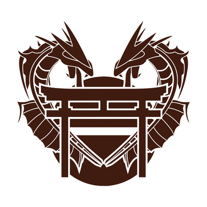 Dragon Japanese Gate Oriental Fantasy Myth Asian Lettering Stickers Equipped With Transfer Film Kit