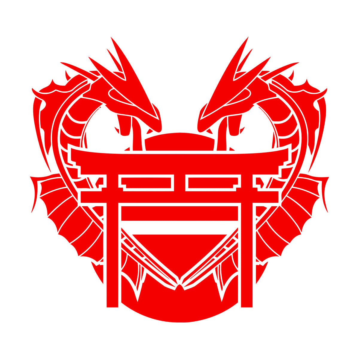 Dragon Japanese Gate Oriental Fantasy Myth Asian Lettering Stickers Equipped With Transfer Film Kit