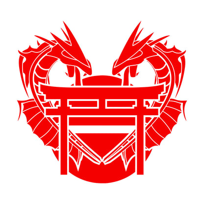 Dragon Japanese Gate Oriental Fantasy Myth Asian Lettering Stickers Equipped With Transfer Film Kit