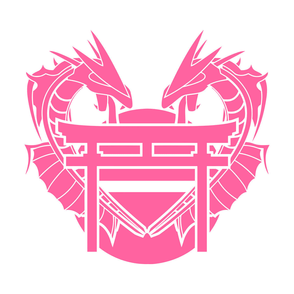 Dragon Japanese Gate Oriental Fantasy Myth Asian Lettering Stickers Equipped With Transfer Film Kit