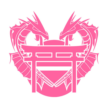 Dragon Japanese Gate Oriental Fantasy Myth Asian Lettering Stickers Equipped With Transfer Film Kit