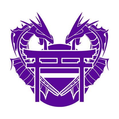 Dragon Japanese Gate Oriental Fantasy Myth Asian Lettering Stickers Equipped With Transfer Film Kit