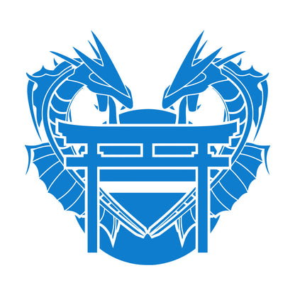 Dragon Japanese Gate Oriental Fantasy Myth Asian Lettering Stickers Equipped With Transfer Film Kit