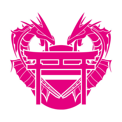 Dragon Japanese Gate Oriental Fantasy Myth Asian Lettering Stickers Equipped With Transfer Film Kit