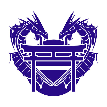 Dragon Japanese Gate Oriental Fantasy Myth Asian Lettering Stickers Equipped With Transfer Film Kit