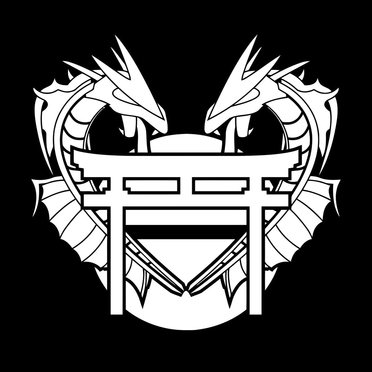 Dragon Japanese Gate Oriental Fantasy Myth Asian Lettering Stickers Equipped With Transfer Film Kit