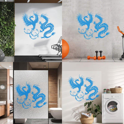 Wall Decals Dragon Phoenix Bird Fantasy Asian Style Multiple Size Options
