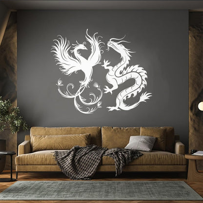 Wall Decals Dragon Phoenix Bird Fantasy Asian Style Multiple Size Options