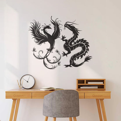 Wall Decals Dragon Phoenix Bird Fantasy Asian Style Multiple Size Options
