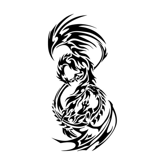 Vinyl Wall Decals Dragon Phoenix Bird Infinity Fantasy Animal Waterproof