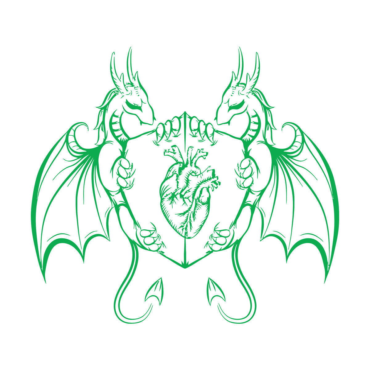 Engraving Decals Dragons Heart Shield Fantasy Myth Kids It Won'T Fall Off