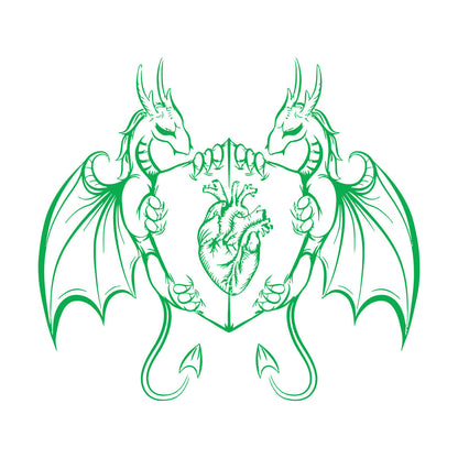 Engraving Decals Dragons Heart Shield Fantasy Myth Kids It Won'T Fall Off