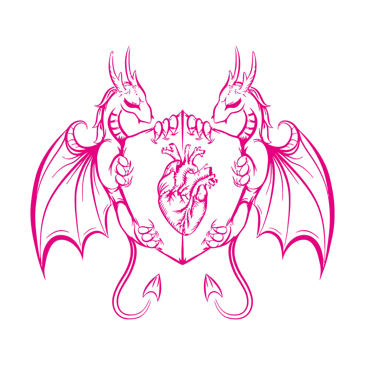 Engraving Decals Dragons Heart Shield Fantasy Myth Kids It Won'T Fall Off