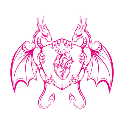 Engraving Decals Dragons Heart Shield Fantasy Myth Kids It Won'T Fall Off